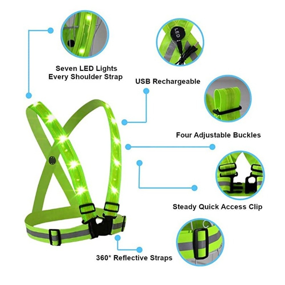 New Polyester LED Safety Vest  - New Gear Running 评论和价格