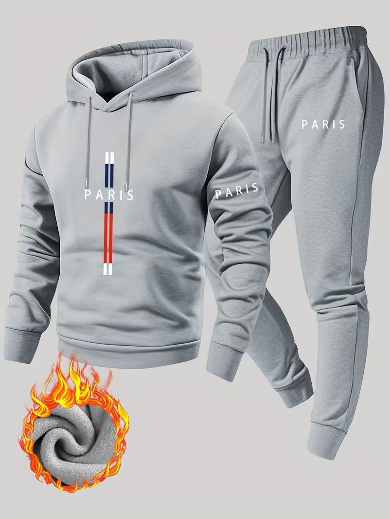 Men's Urban Casual Two-Piece S - Running Gear Winter Men 评论和价格